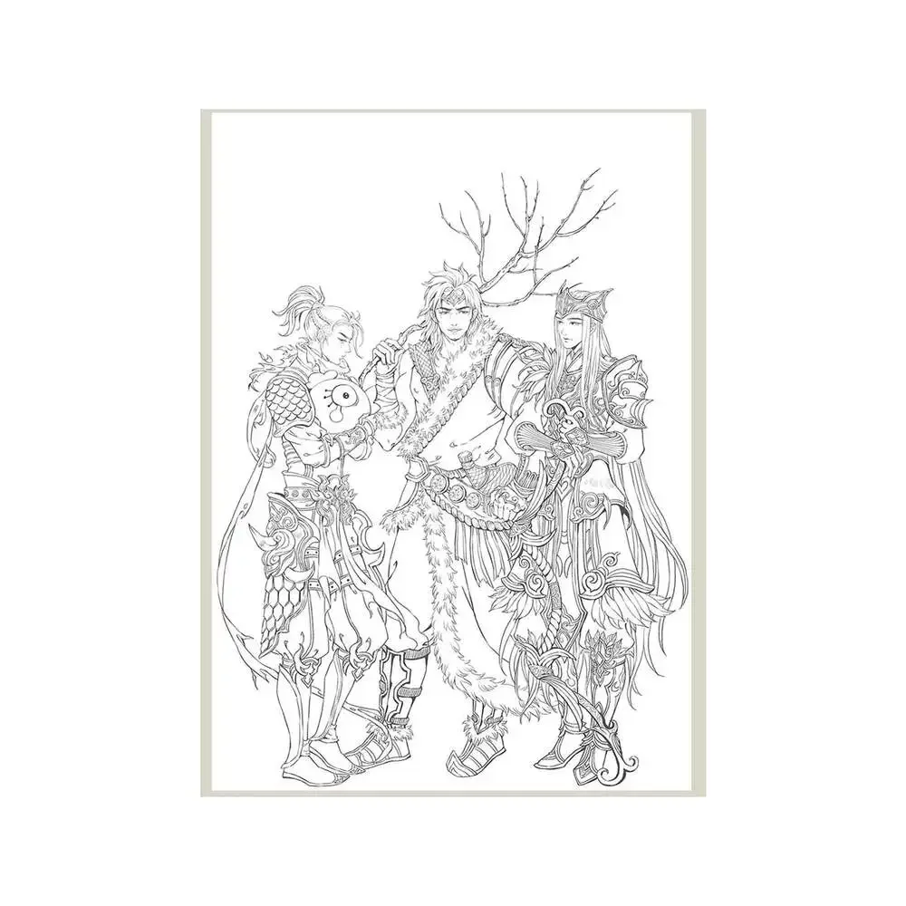 Set of 2 Color by Gu Ge Li Chinese Ancient Style Coloring Book Jian